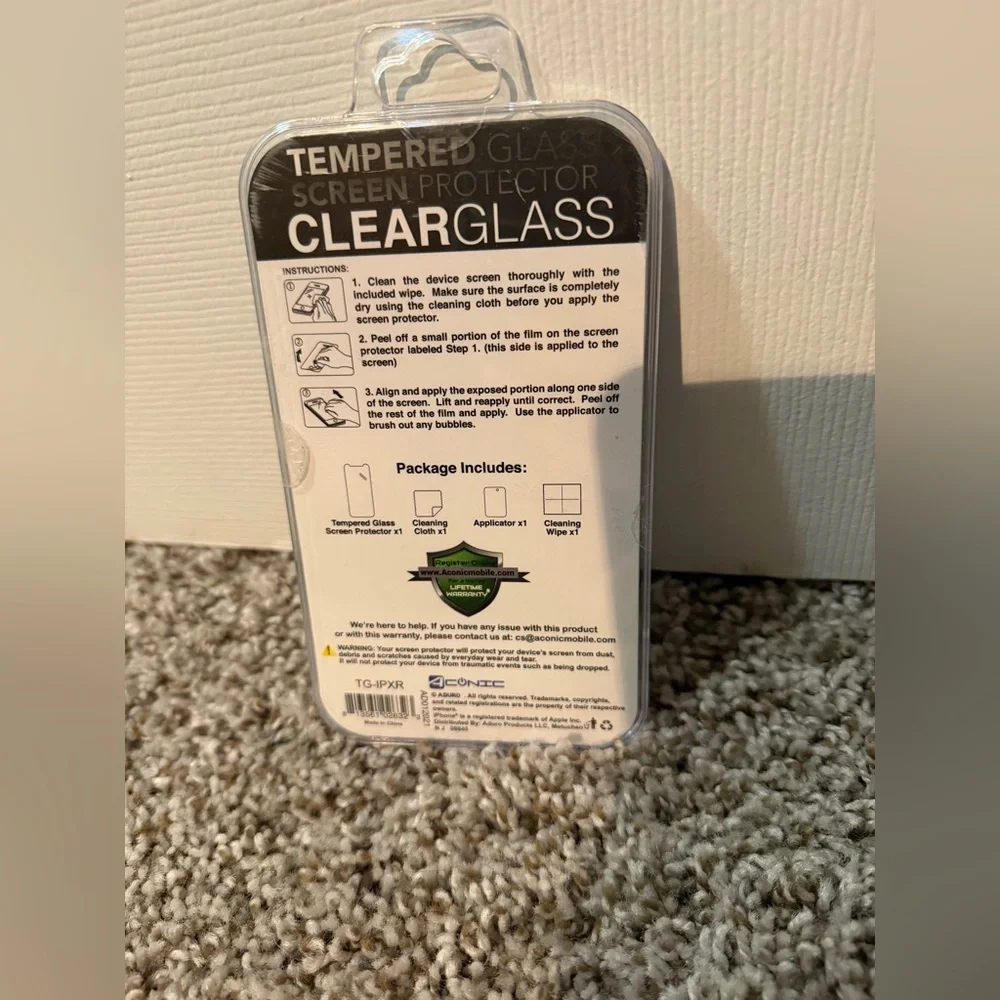Tempered Glass Screen Protector for iPhone 12/12 Pro/11/Xr - unused
